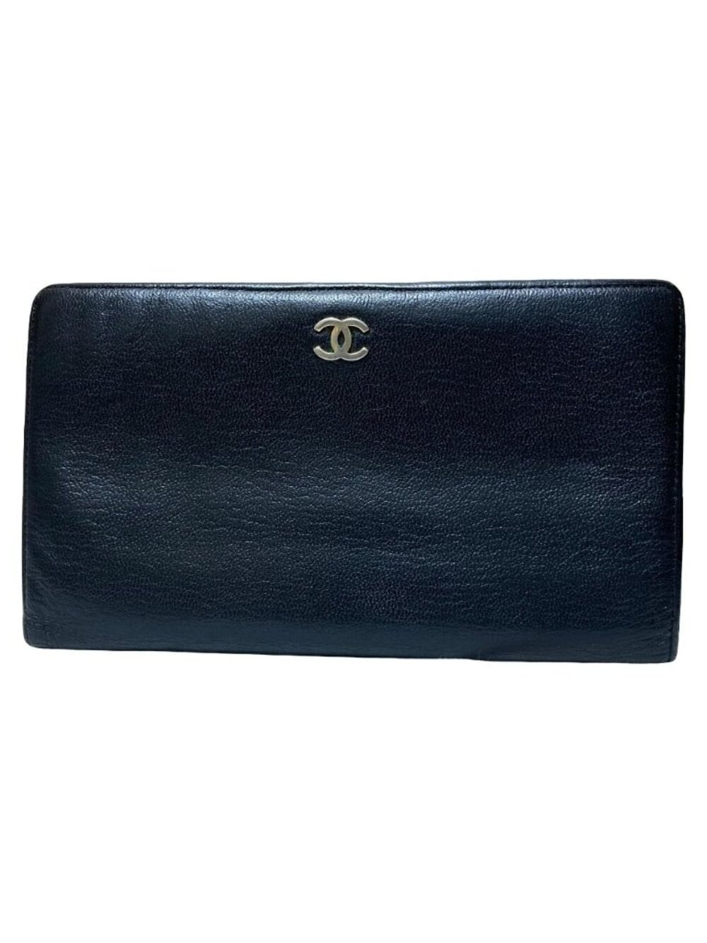 Chanel CC Logo Bifold Leather Wallet Black